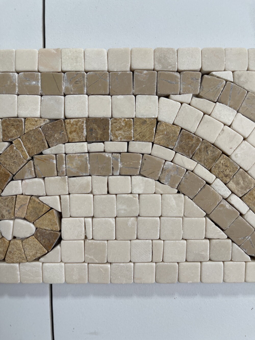 B4685T Marble Mosaic Border Listello Accent Tile Leaf Verde 4×12 Tumbled