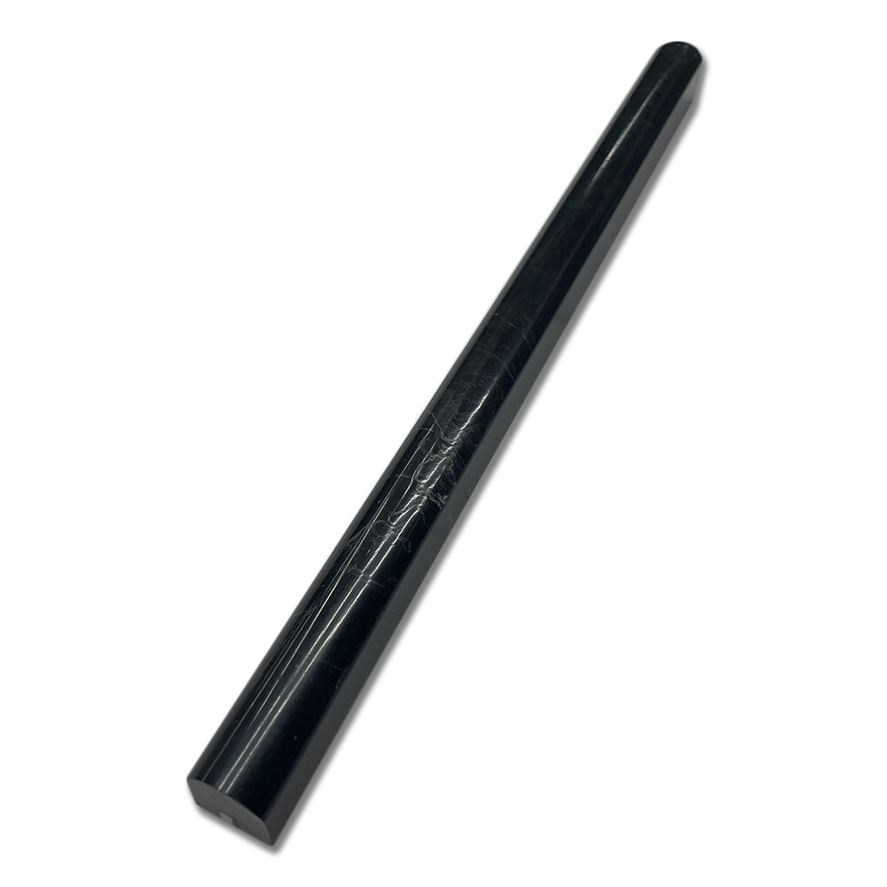 N18P Nero Marquina Black Marble 3/4×12 Pencil Liner Trim Molding Polished