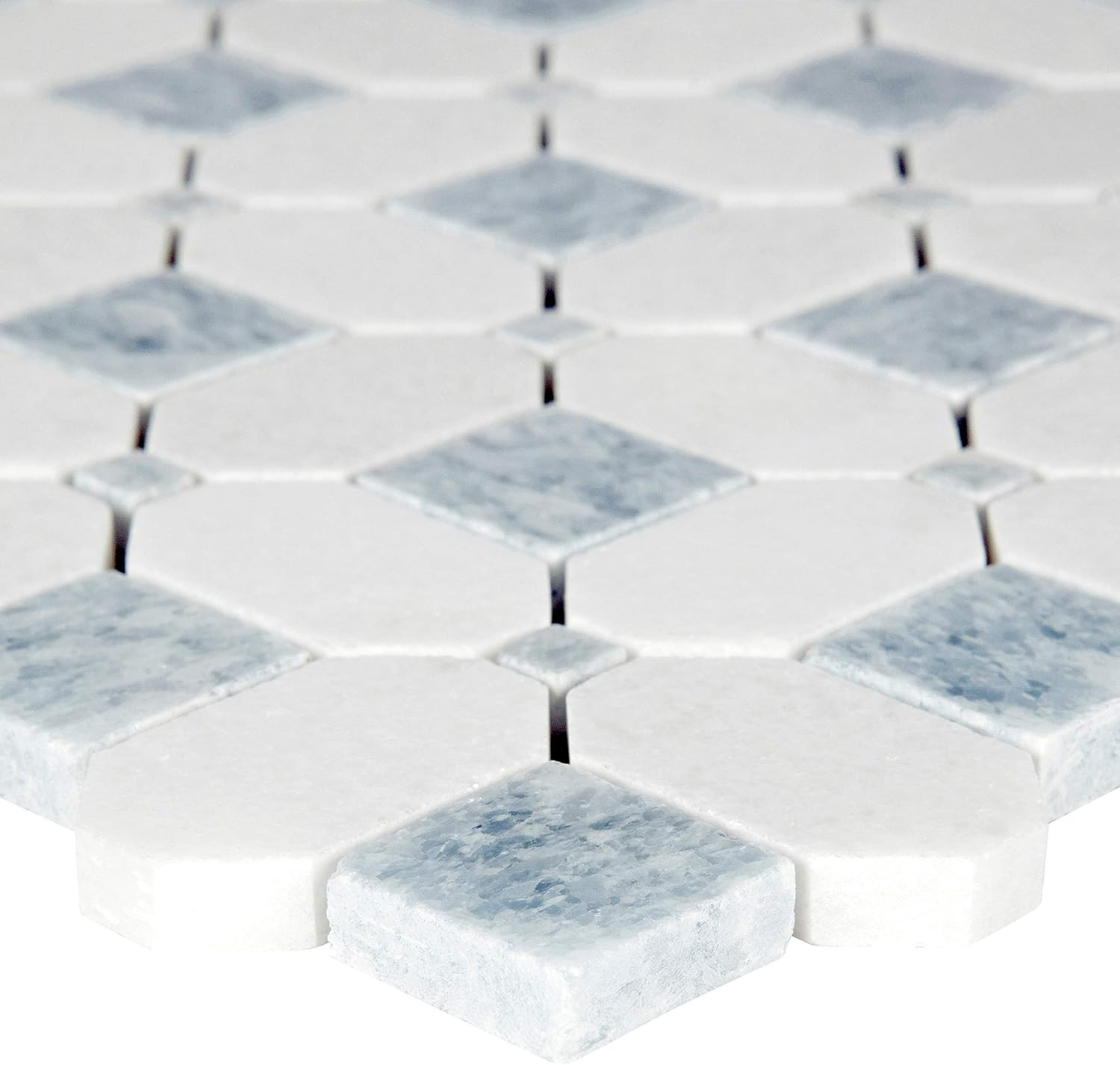 Azula 12×12 Polished Marble Geometric Mosaic Tile for Bathroom & Kitchen