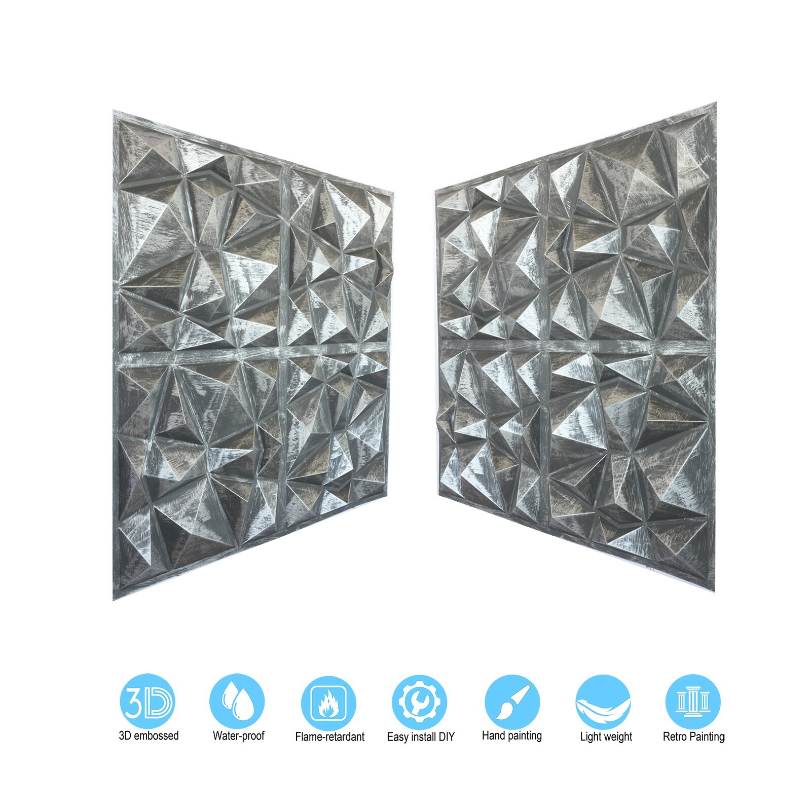 Vintage Pattern Tin Ceiling Tiles 3D Wall Panels Decor PLM101 Antique tin 10pcs