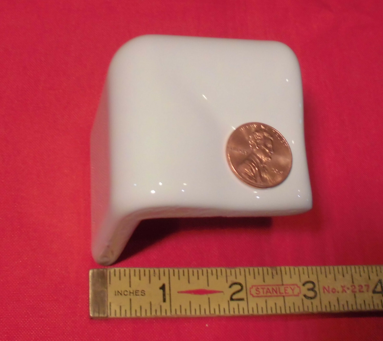 1 pc. #SL10 Gloss White: V Cap Corner Ceramic Trim Tile, Countertop Edging, A O
