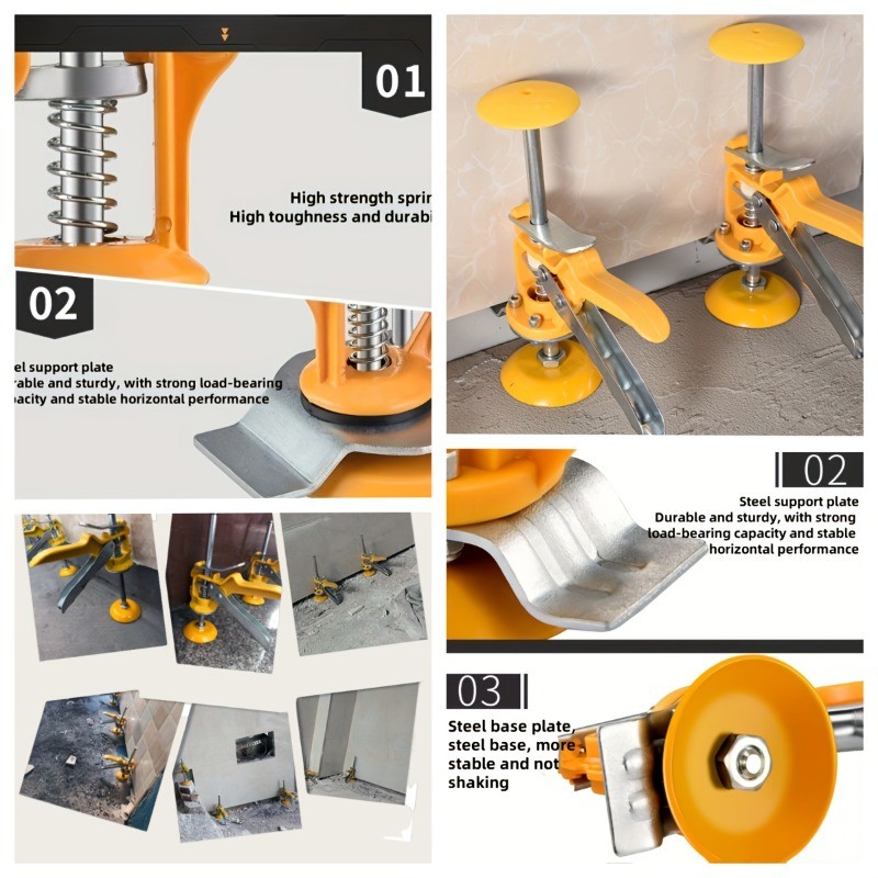 6-Piece Multifunctional Tile Leveling System—Height-Adjustable Lifting Tool