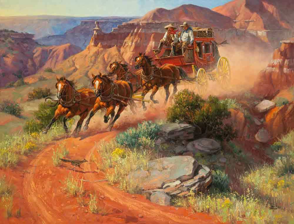 Stagecoach Accent & Decor Tile Jack Sorenson Western Art RW-JS001AT