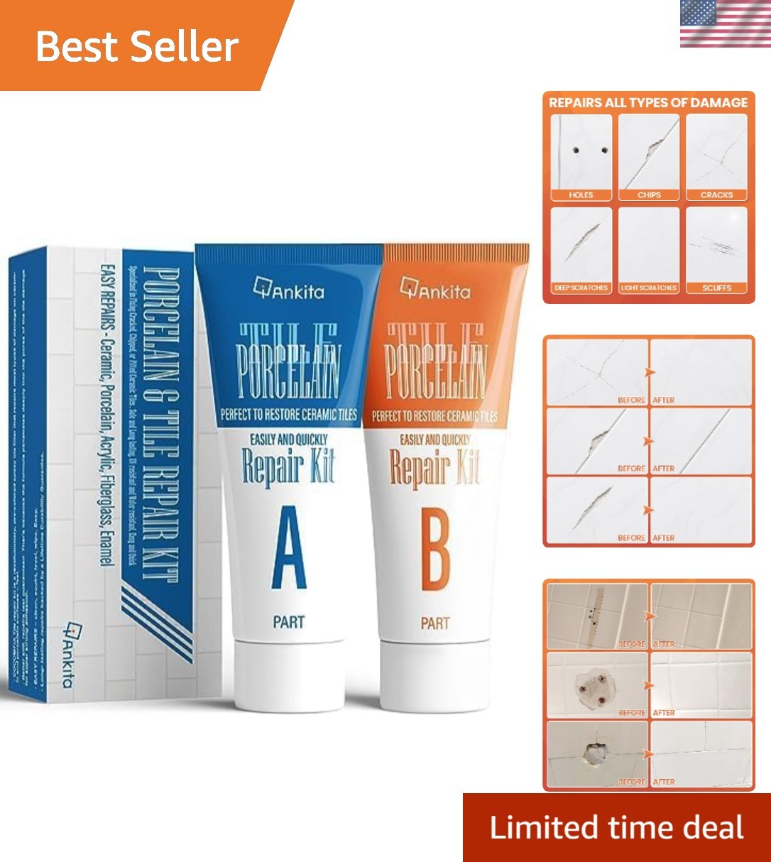 Invisible Crack Filler – Waterproof Tile Repair for Ceramic and Porcelain Tiles