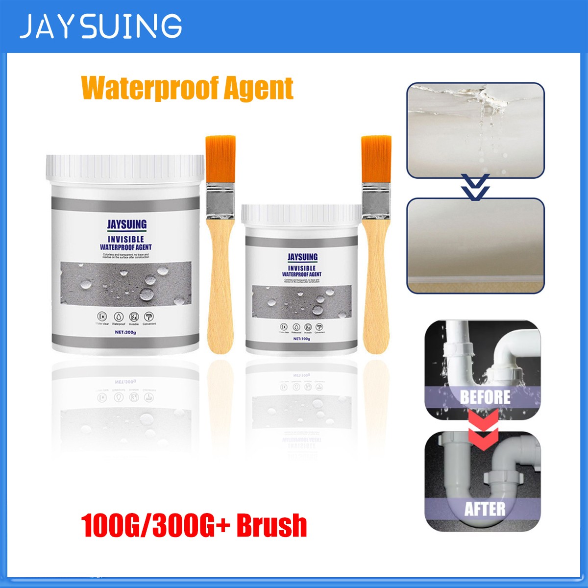 JaySuing Invisible Waterproof Agent Transparent Insulating Sealant – 100/300G