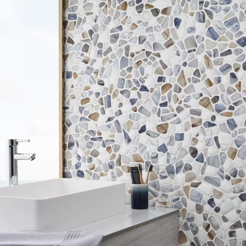 Hydra Frosted Seaglass 11.81 X 11.81 Glass Mosaic (0.97 Sq. Ft. per Sheet)
