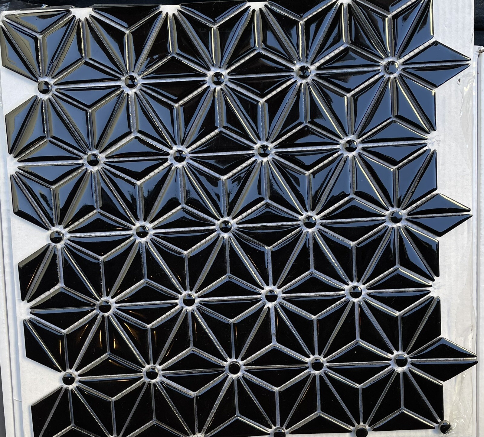 Black Ceramic Triangle Geometric Mosaic