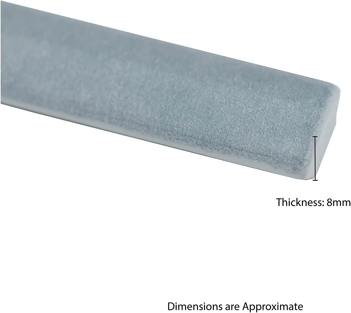 Renzo Sky 0.6″x12″ Blue Quarter Round Ceramic Tile for Backsplash & Shower