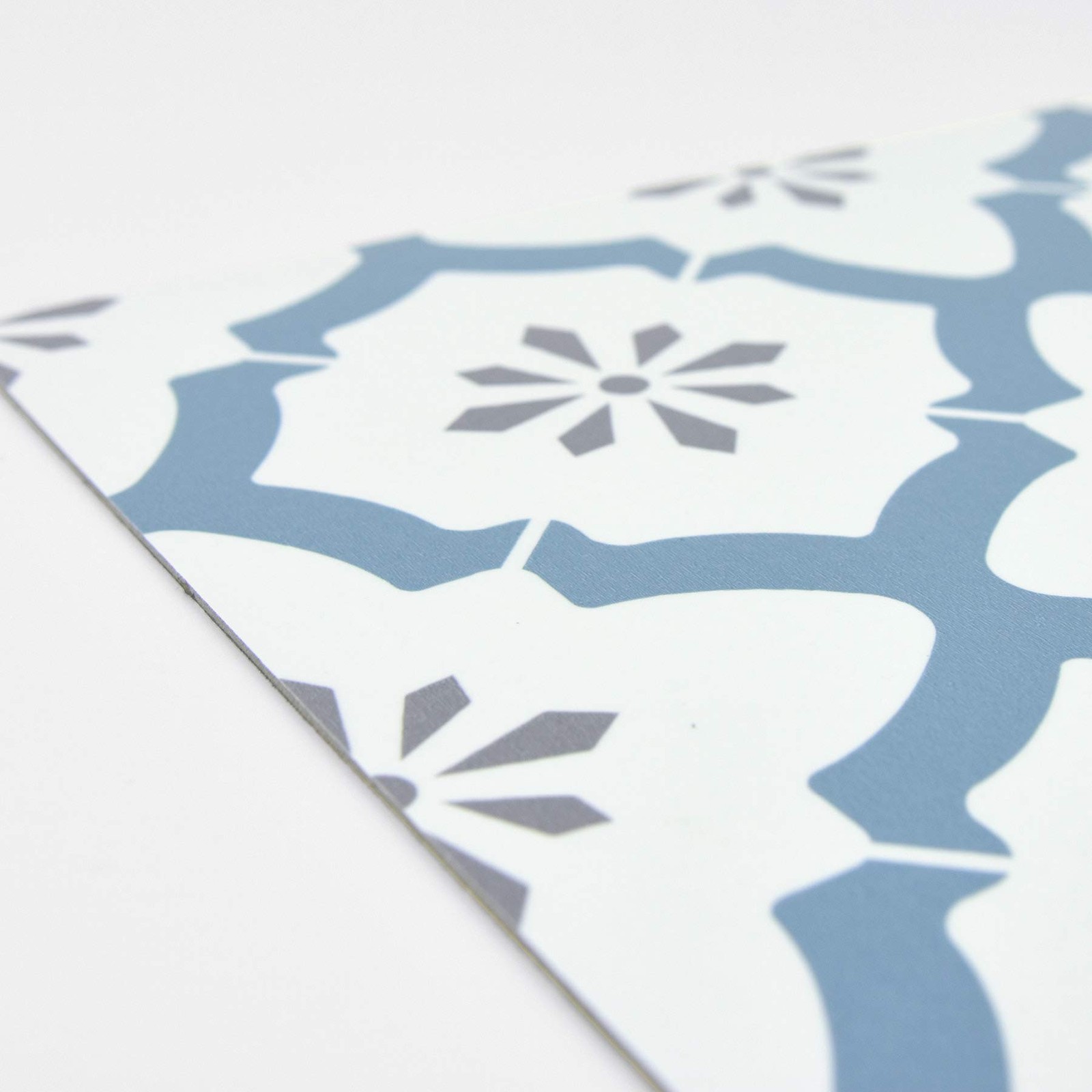 Alfama Peel and Stick Floor Tiles, Blue, Geometric Vinyl Floor Tiles, Water R…