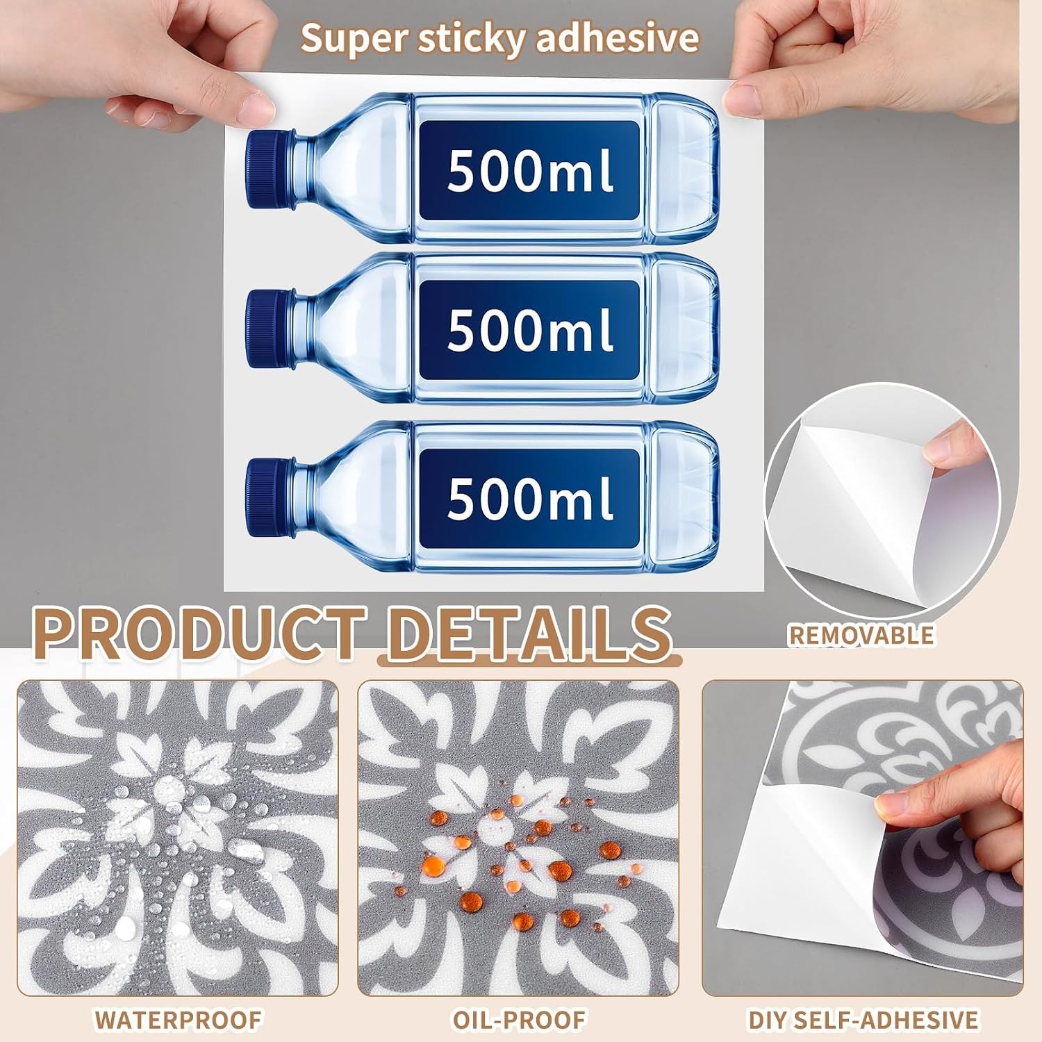 36 Pcs 7.87″ x 7.87″ Peel and Stick Floor Tile Vinyl DIY Flooring Self