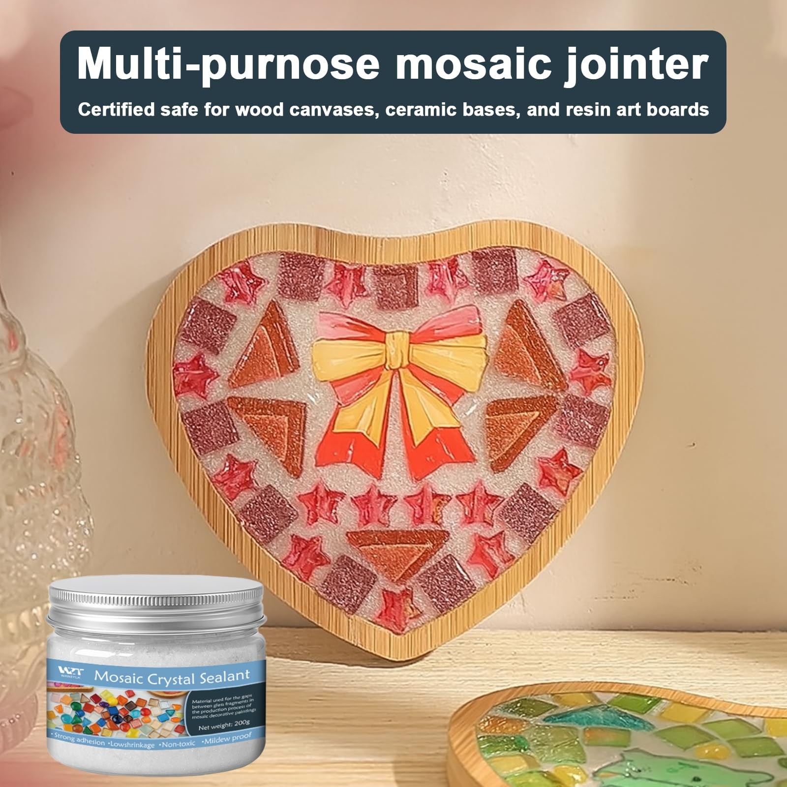 200g Professional Mosaic Grout for Crafts White – Quick-Dry Crystal Tile Grou…