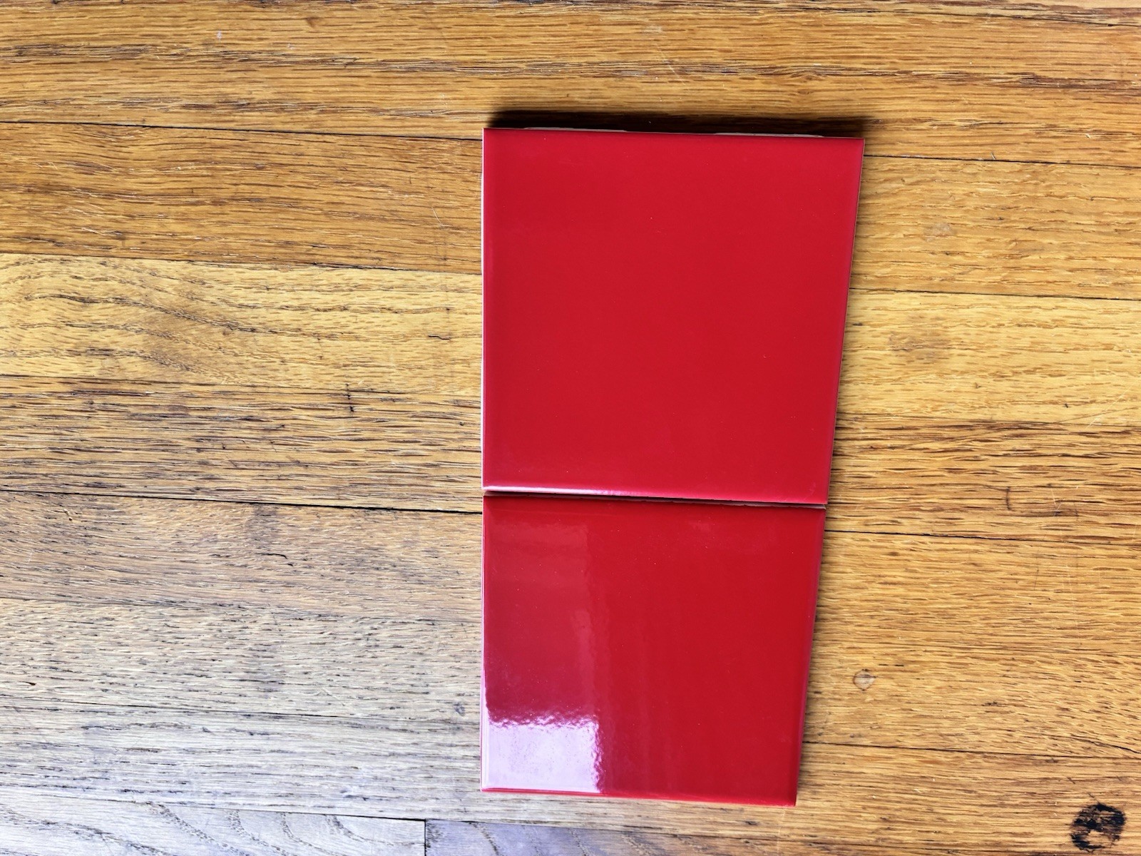 Glossy Bright Red 4-1/4” Square Ceramic Tile–Roca “Red Pepper” 20 sq ft