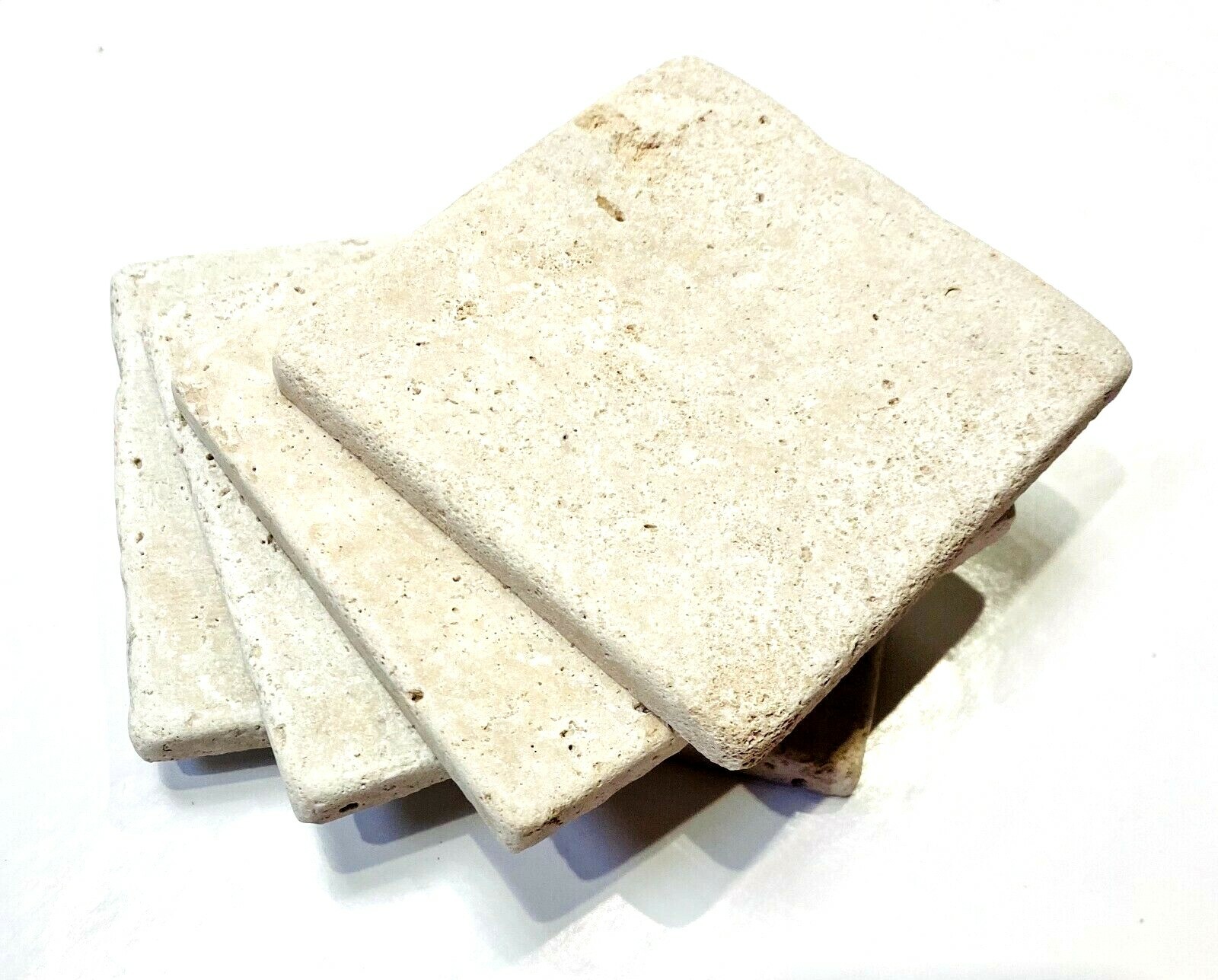 Medium Ivory 4×4 Tumbled Aged Travertine Tile Backsplash Floor (Sold by piece)