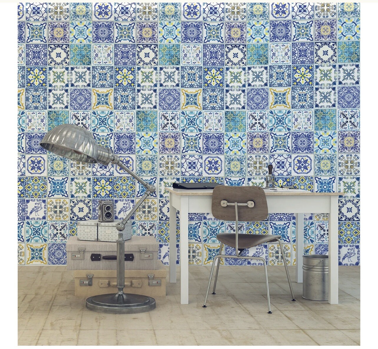 WALPLUS SET OF 2 24PC 5.9” Peel & Stick Tile Stickers WT 1519 Mediterranean Sky