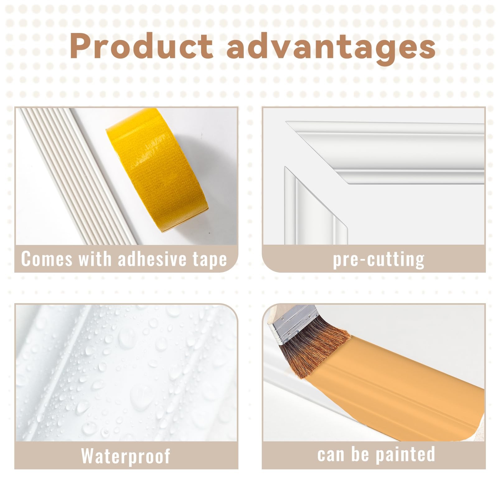 Peel and Stick Wall Molding Kit of 3 Frames,Premade Accent Wainscoting Panels…