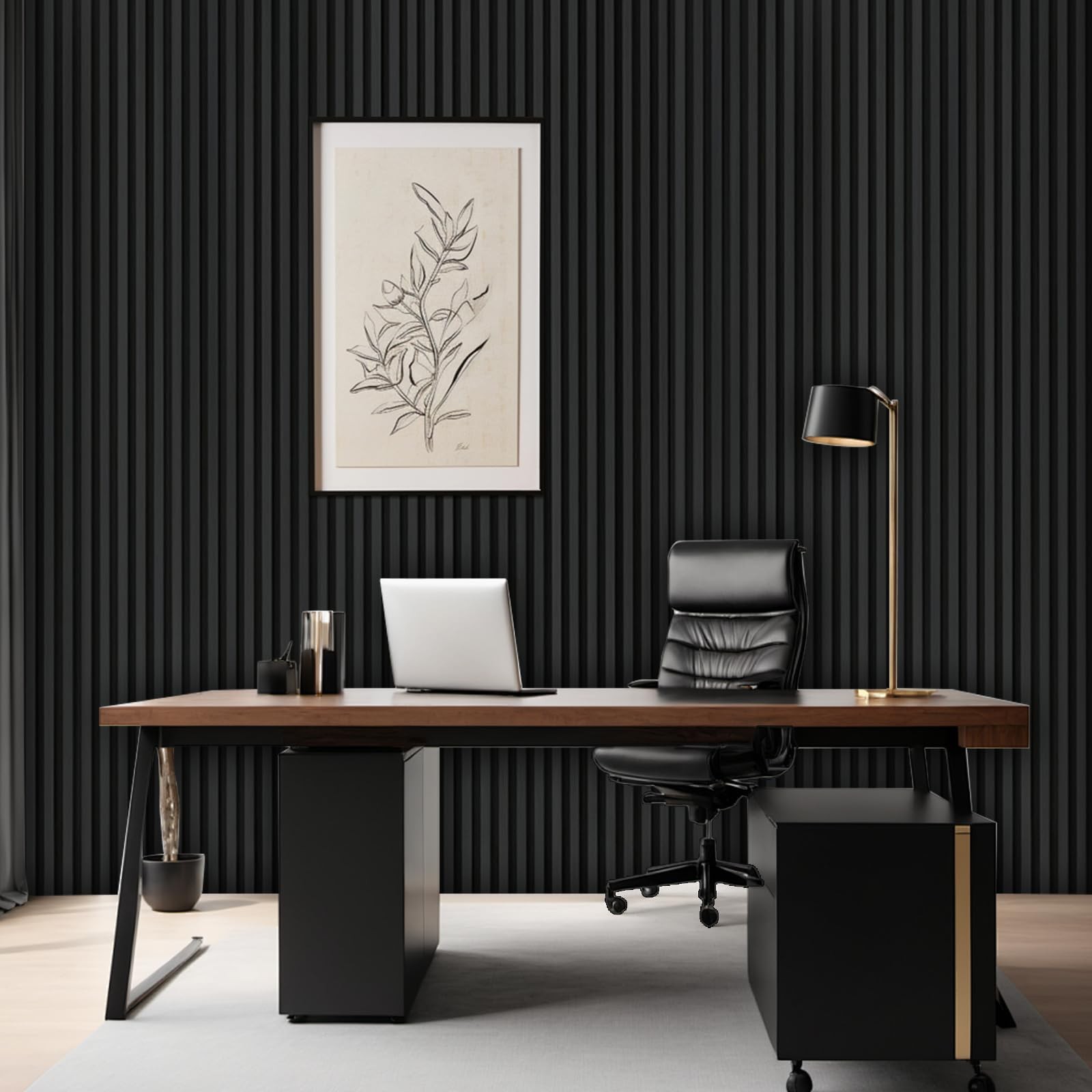 10Pack WPC Slat Wall Panels, 90.6 x 6.6 x 0.9Inches 3D Accent Wall Panels for…