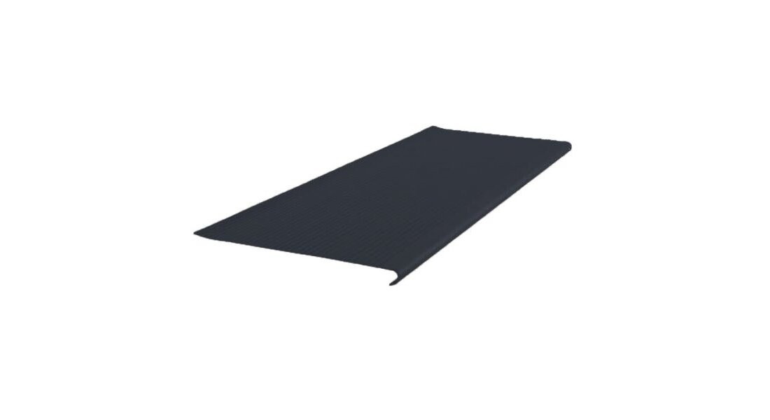 ROPPE 42171P100 Roppe 12 X 3.5 Ft Black Ld Ribbed Vinyl Round Nose Stair Tread