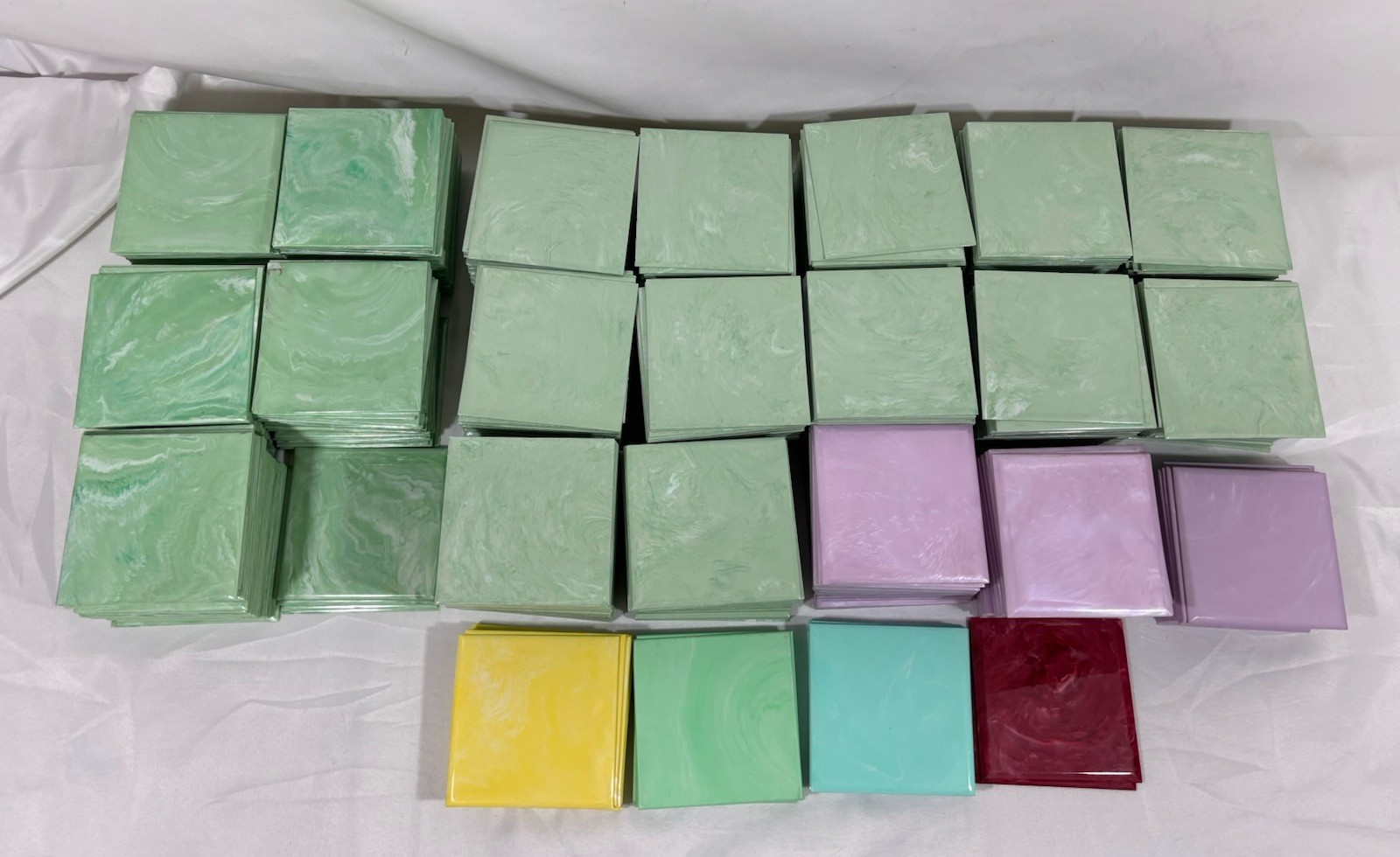 5 Vintage Tile-Rite DeLuxe Purple Marble Plastic Polystyrene Wall Tiles 4.25″