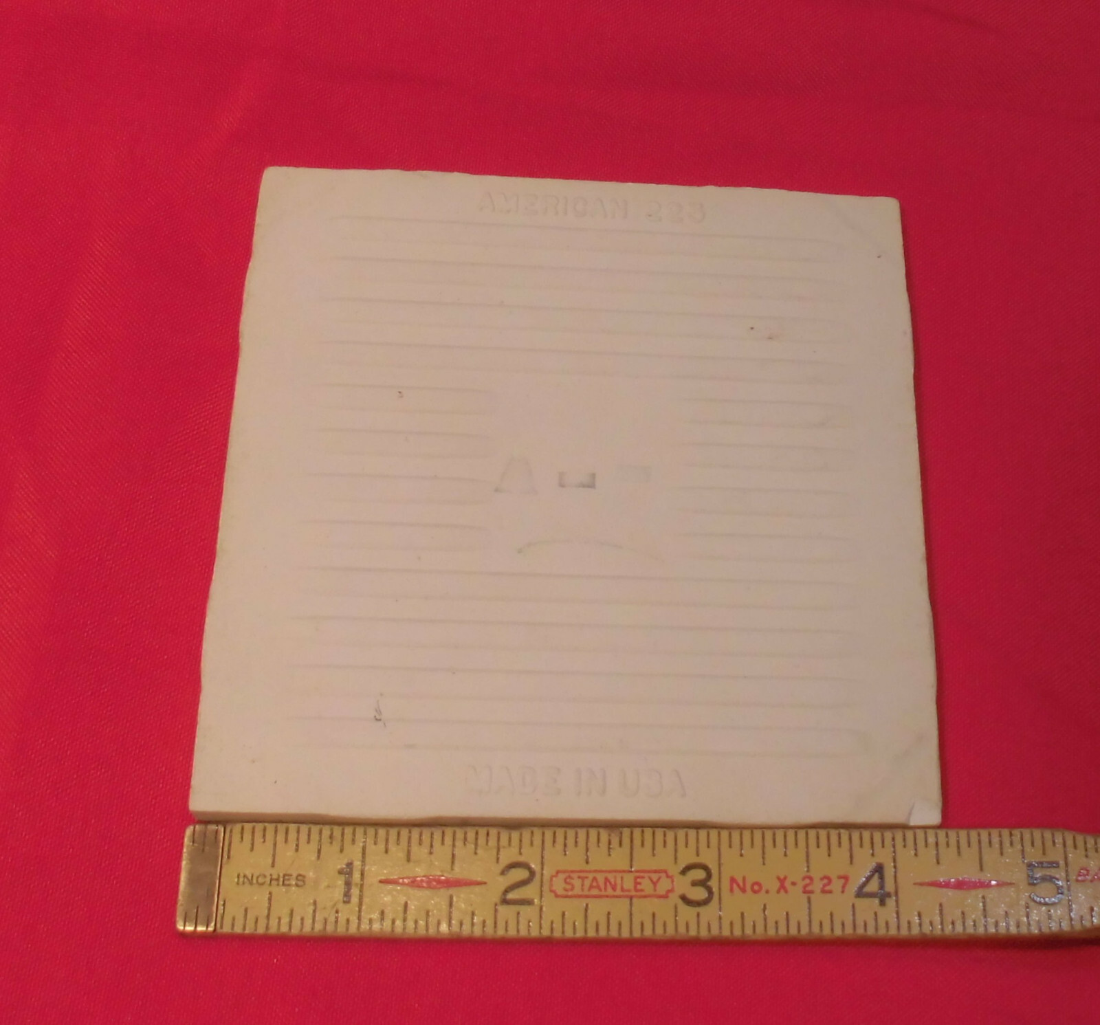 1 pc. *Aqua Blue* 4-1/4″ Scored Glossy Ceramic Tile by American Olean, NOS