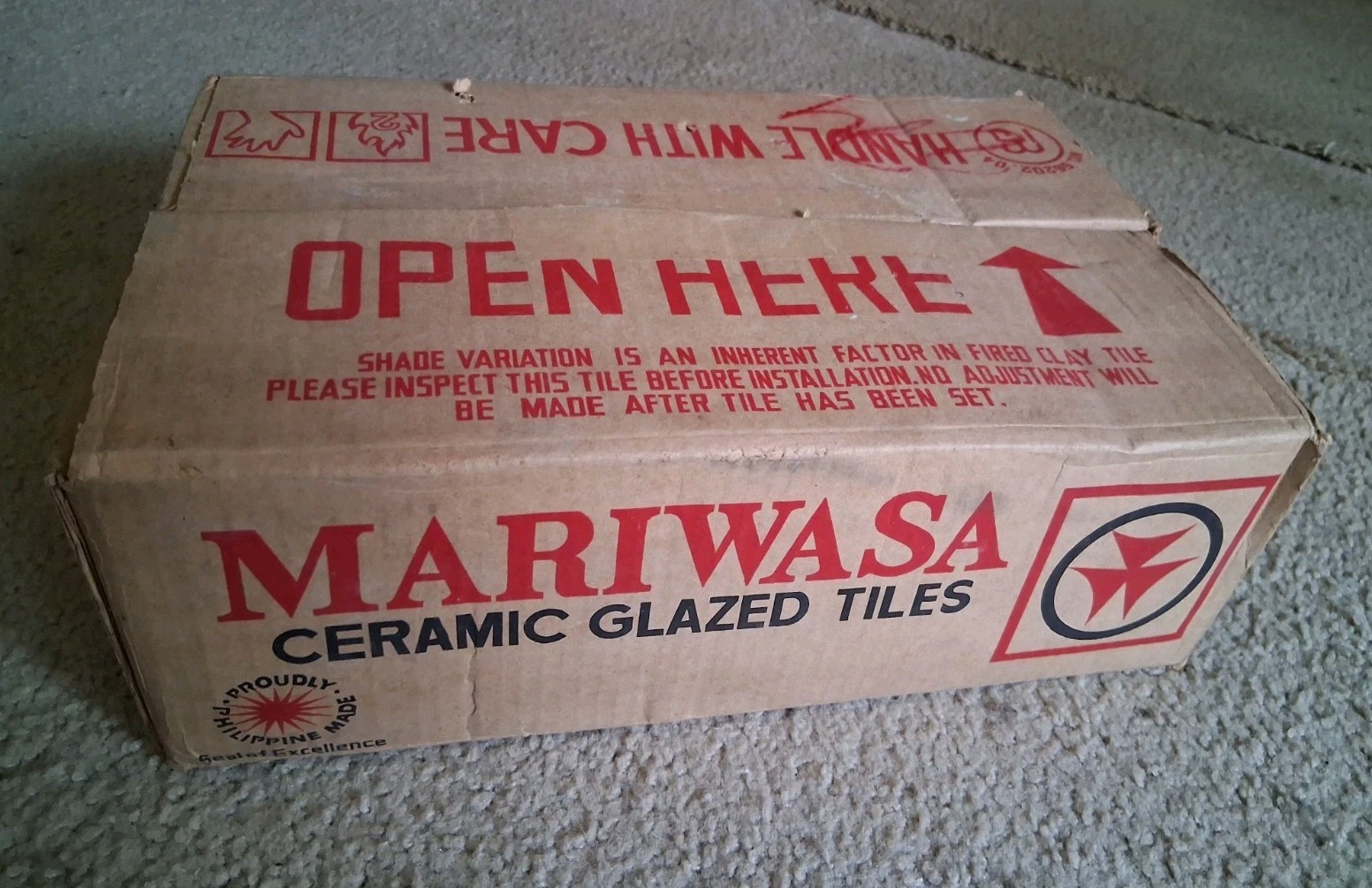 Lot of 4 Vintage MARIWASA Ceramic Glazed TILES – 4.25″ × 4.25″ – White #105 -NOS