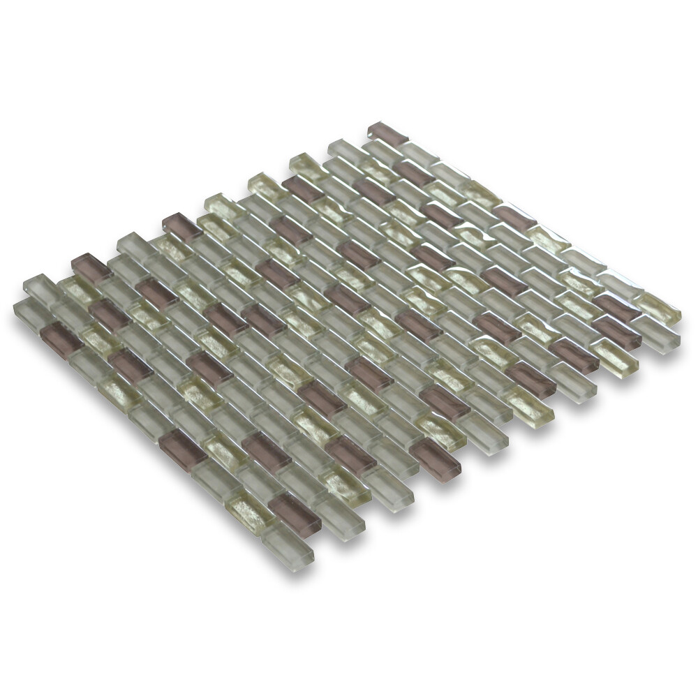 A62005 Glass Mosaic Tile Pink Light Yellow & Beige Glass Accent Backsplashes