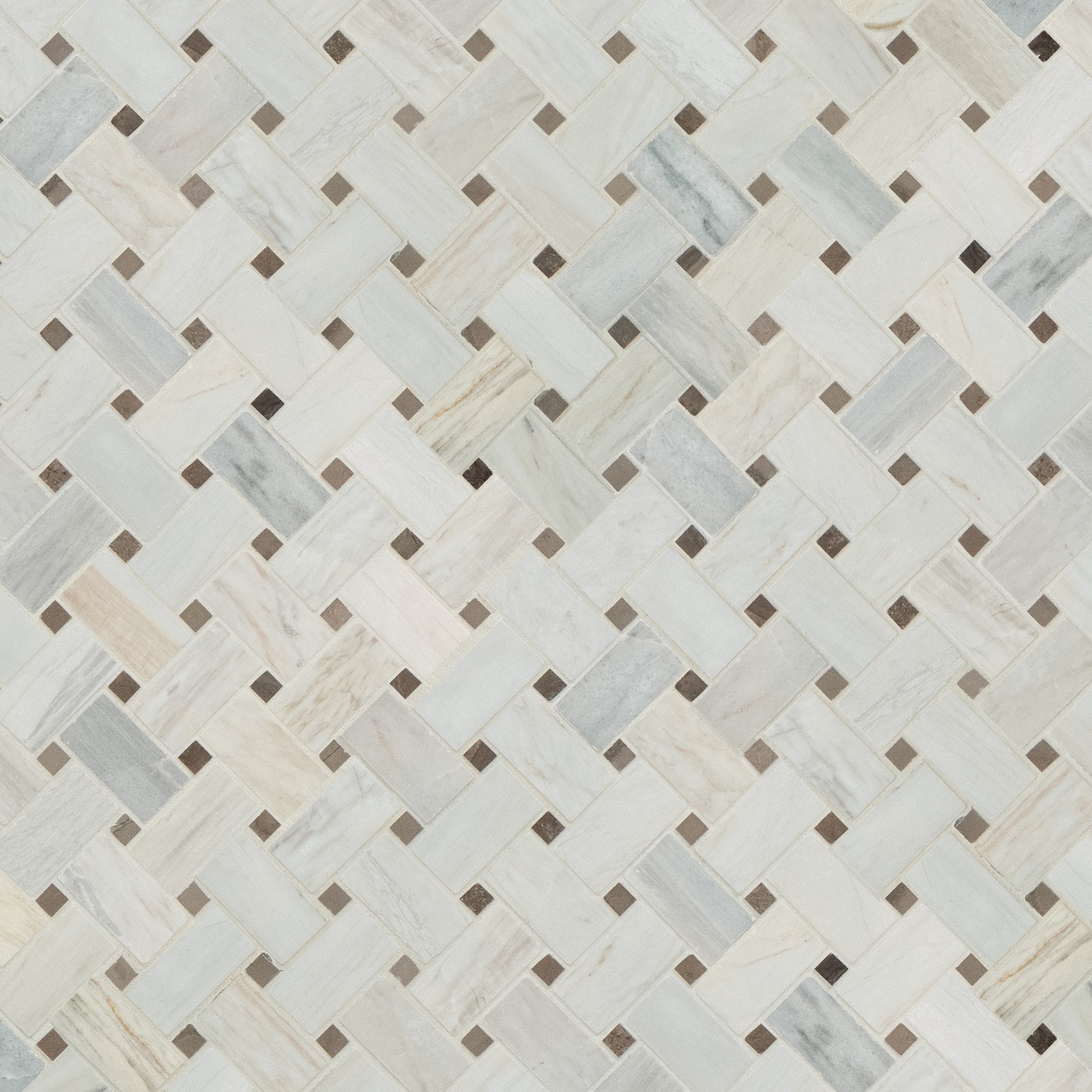 Ackland AKM-S-1X2WVP-CA 12″ x 12″ Marble Basketweave Wall Mosaic – Auralie