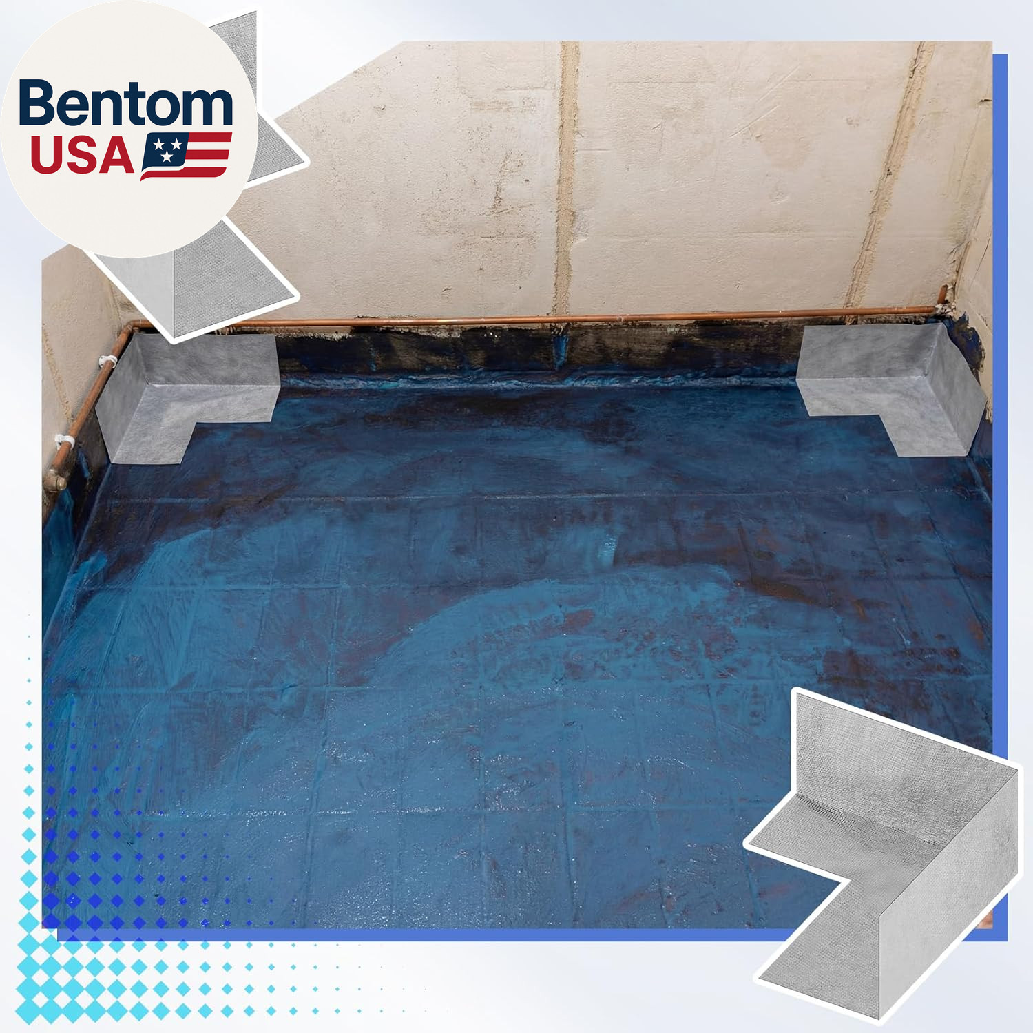 7 Pcs Waterproofing Membrane Kit, 0.42 X 100Ft(42 Sq Ft) Waterproof Membrane Ban