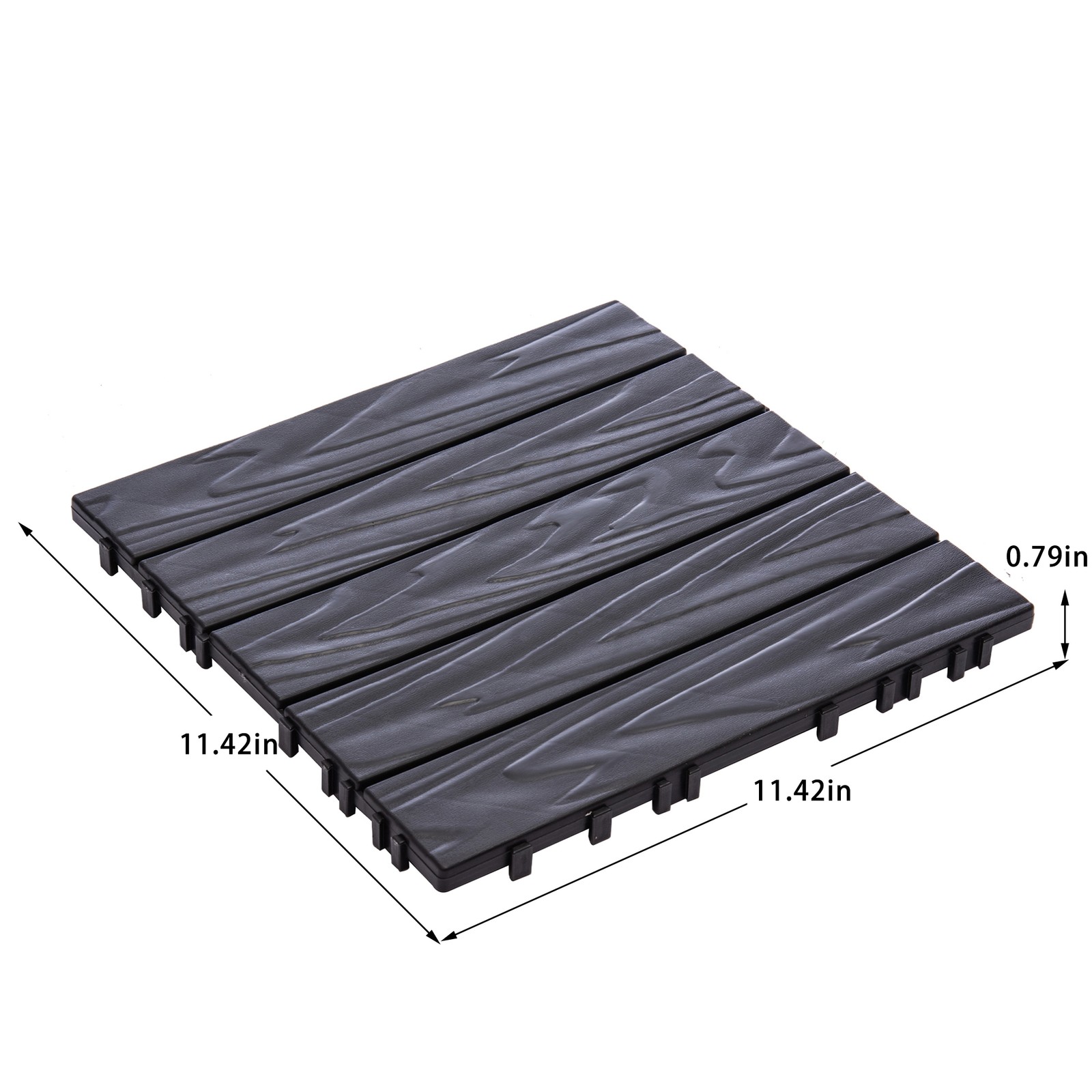 68-Pack 11.42″x11.42″ Plastic Interlocking Deck Tiles 61.60 Sq.Ft