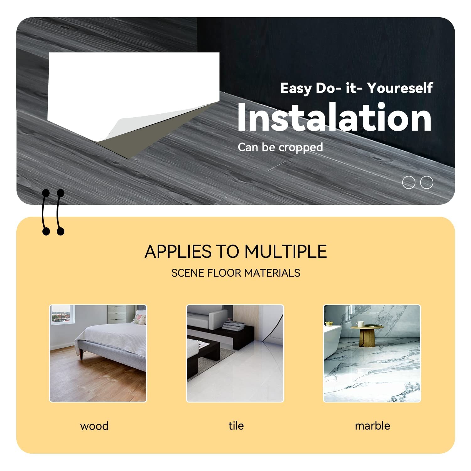 Versatile Wood Grain Peel & Stick Flooring – Durable 11.8” x 9.83 Feet Roll
