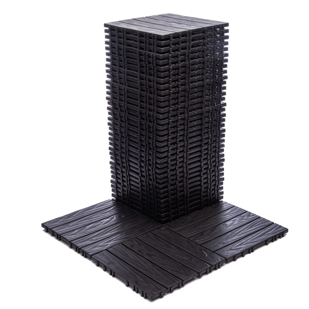 11.42″x11.42″ Plastic Interlocking Deck Tiles – 61.60 Sq.Ft Outdoor Plastic