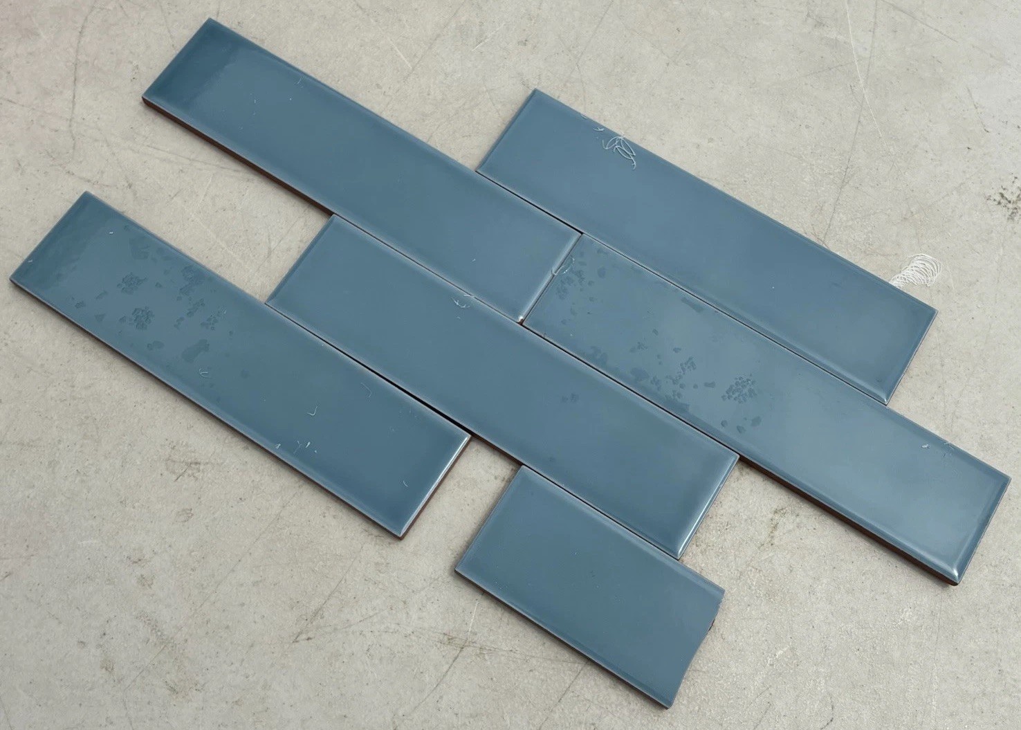 2×8 Denim Blue Turquoise Glossy Porcelain Tile Wall Subway Bath Kitchen 66 Pcs