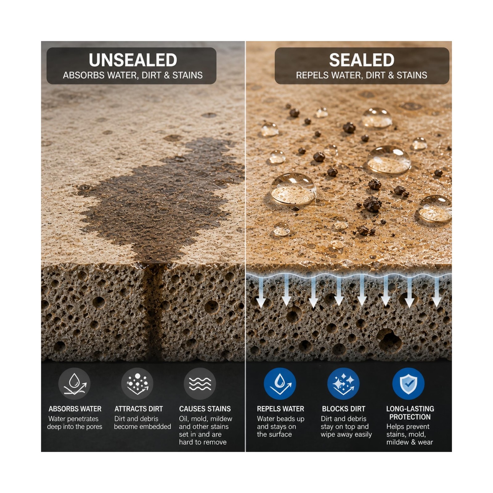 Wet Look Stone & Concrete Sealer, High Gloss for Pavers & Patios, 1 Gallon | …