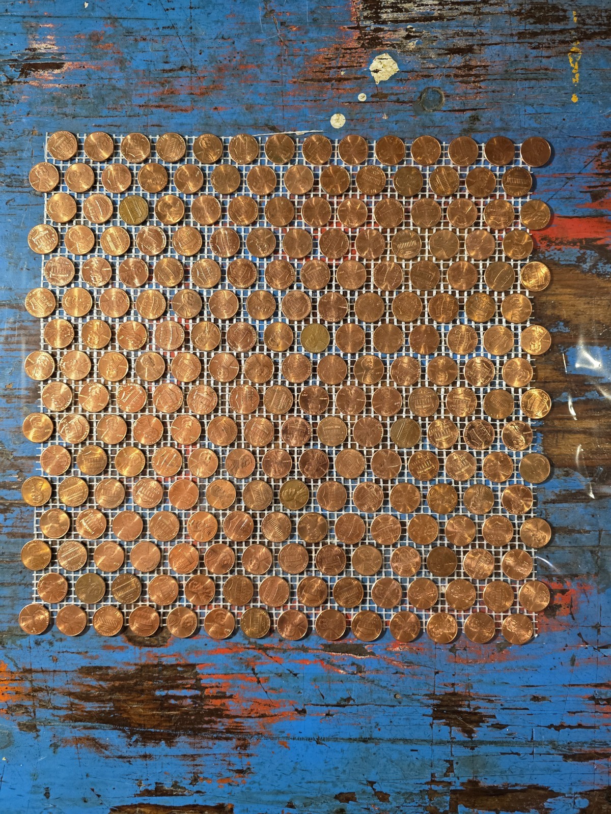 US Copper Circulated Penny LARGE Tile Sheets – 12″ x 13″ – for Floor or Wall Art