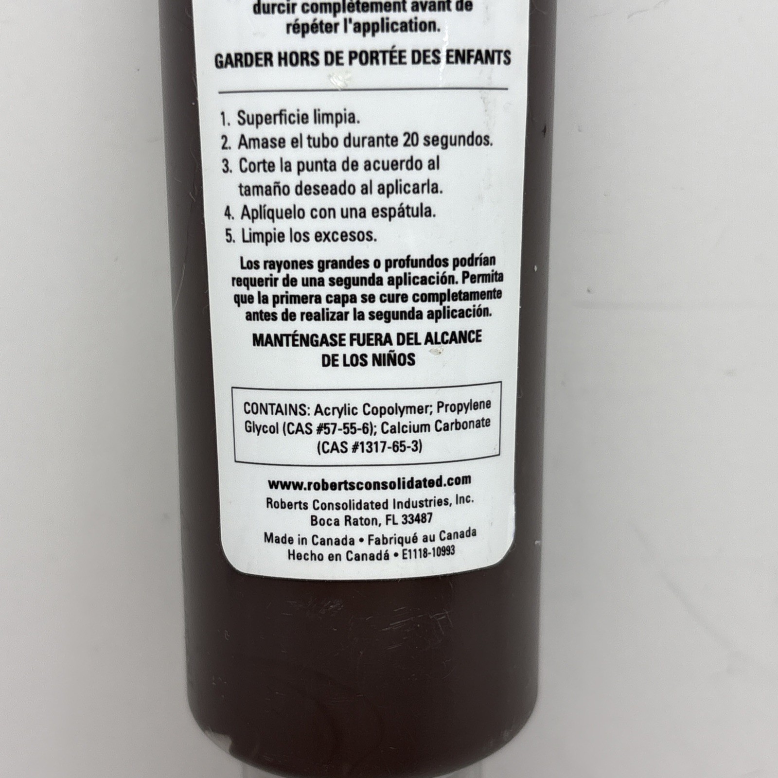 Robert’s Dark Brown Wood Laminate Vinyl Floors Putty – 3oz – BRAND NEW – PC7732
