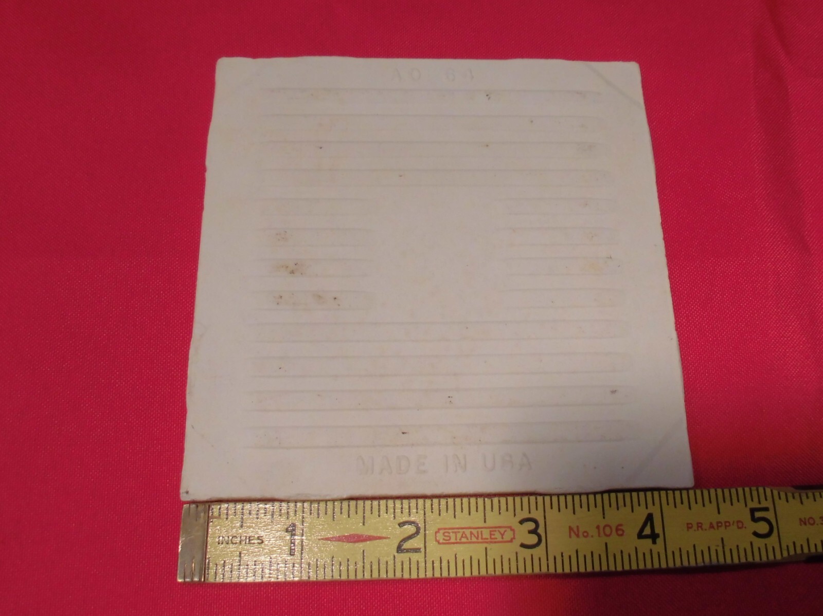 1 pc. *Almond Color* Bumpy Ceramic Tile: Tuscany; by American Olean 4-1/4″ NOS