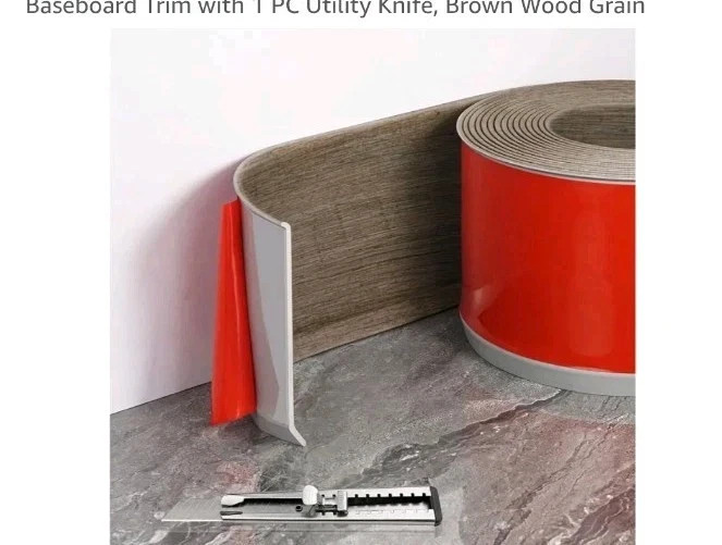 Vinyl Wall Base Baseboard Molding Trim 4″ Flexible Self Adhesive Rubber 20ft
