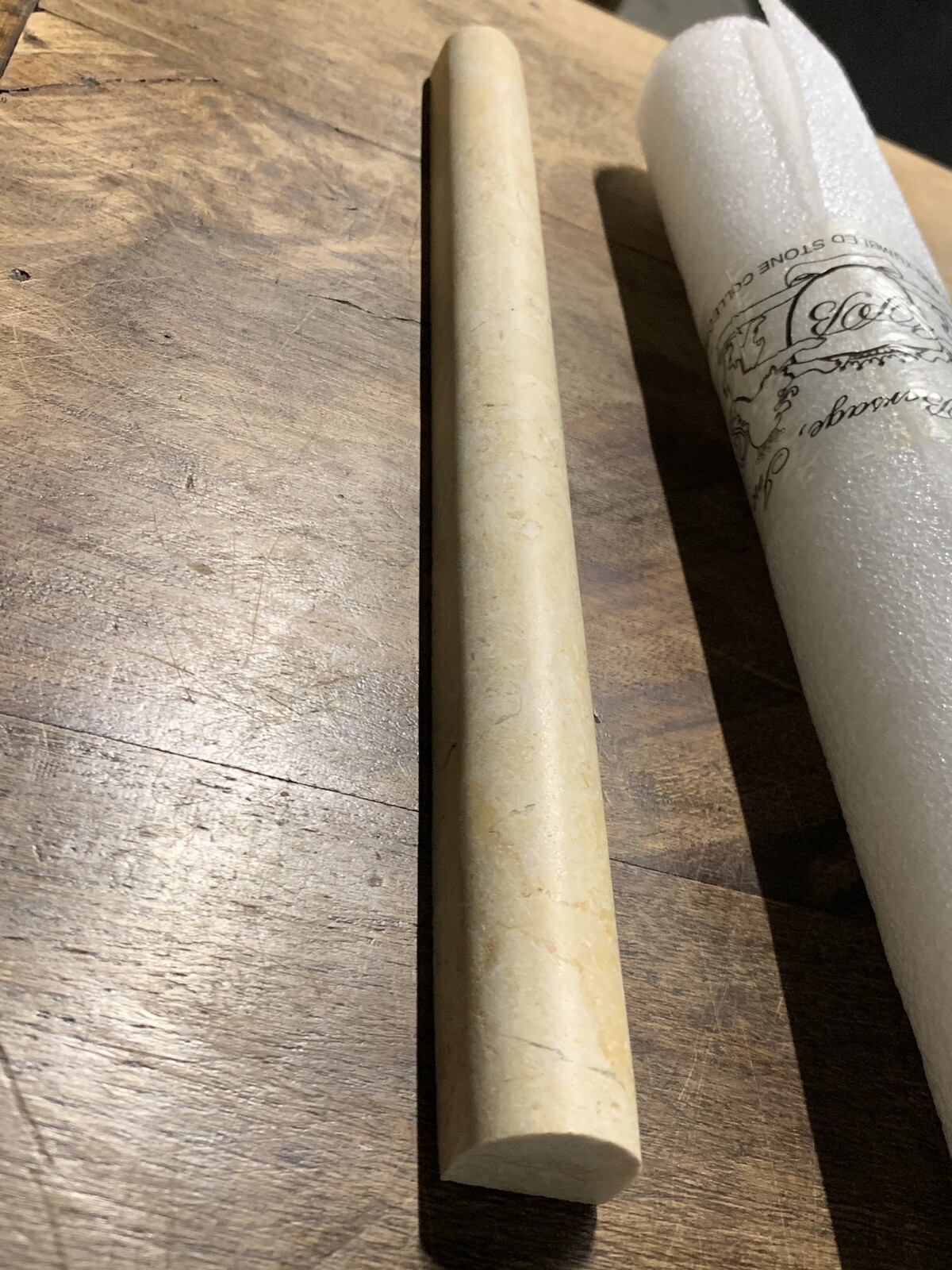 3/4″ X 12″ Jerusalem Stone Travertine Bullnose Pencil Profile Molding Wall Tile
