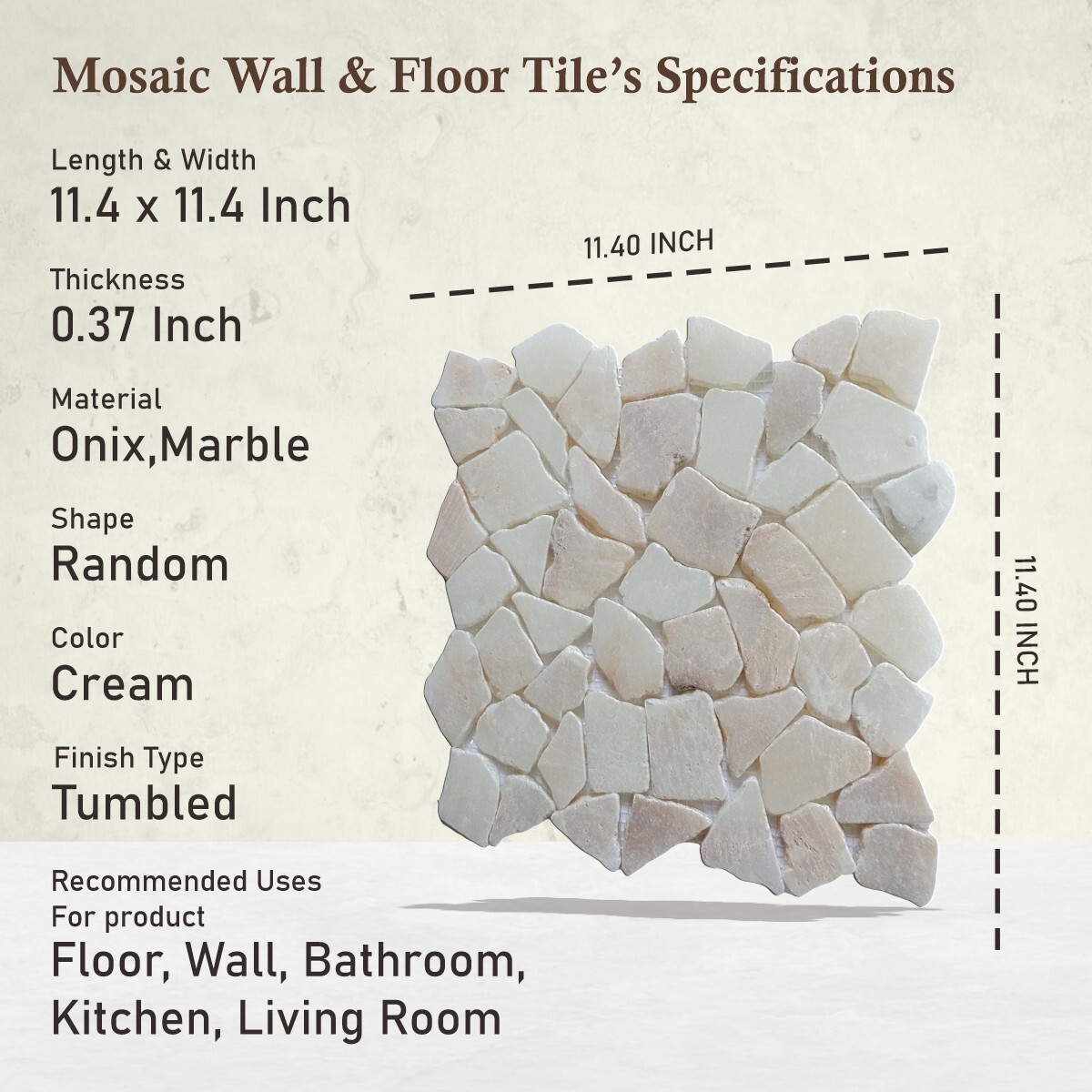 Rhino Onyx Random Mosaic Wall & Floor Tile ($10.59/SqFt)