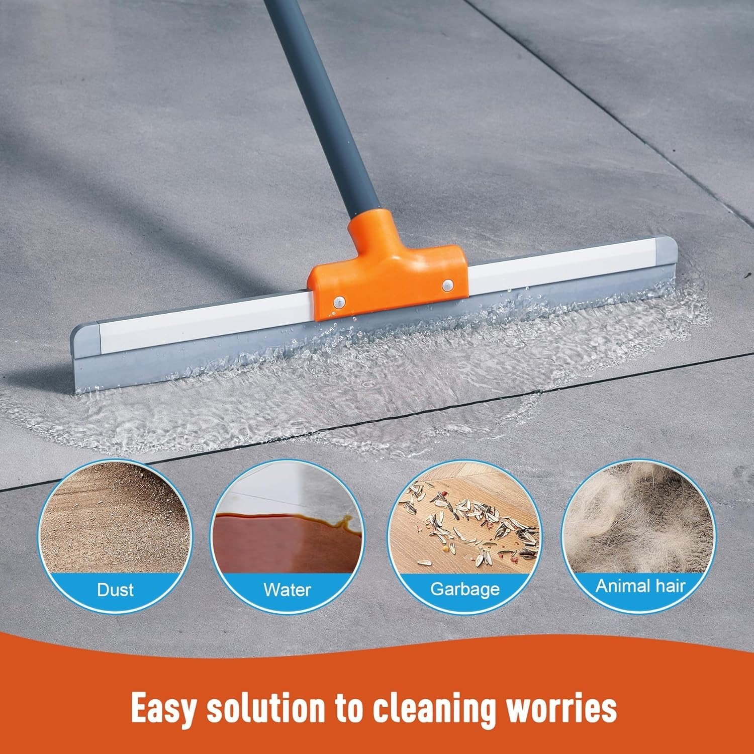 Rubber Floor Squeegee Concrete Tile Metal Aluminum Heavy Duty Garage Workshop…