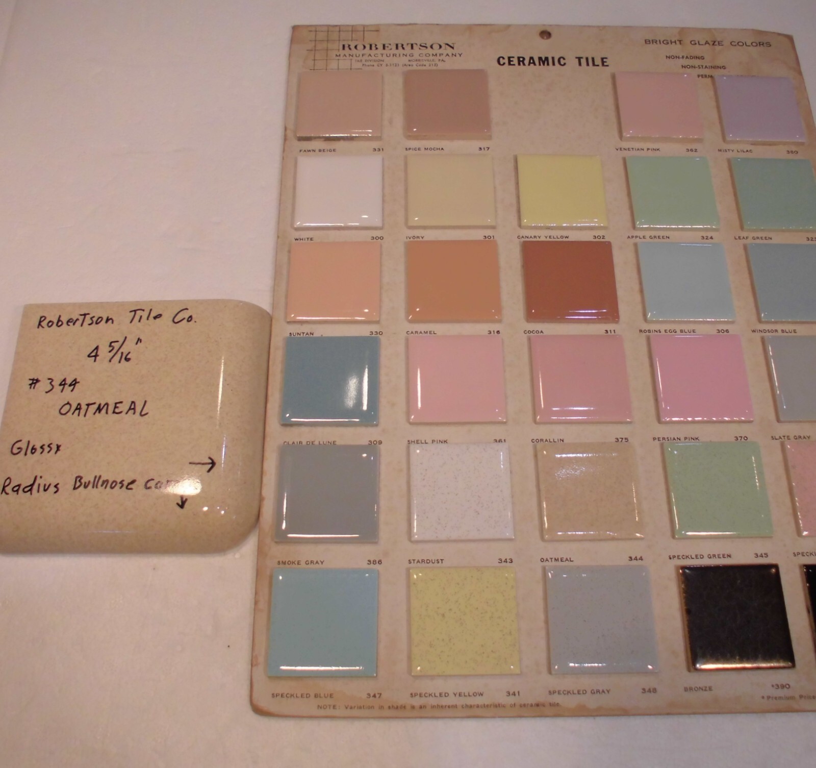 1 pc. Corner Bullnose: Oatmeal-Buckwheat Ceramic Tile Robertson 4-5/16″ Mudd Cap