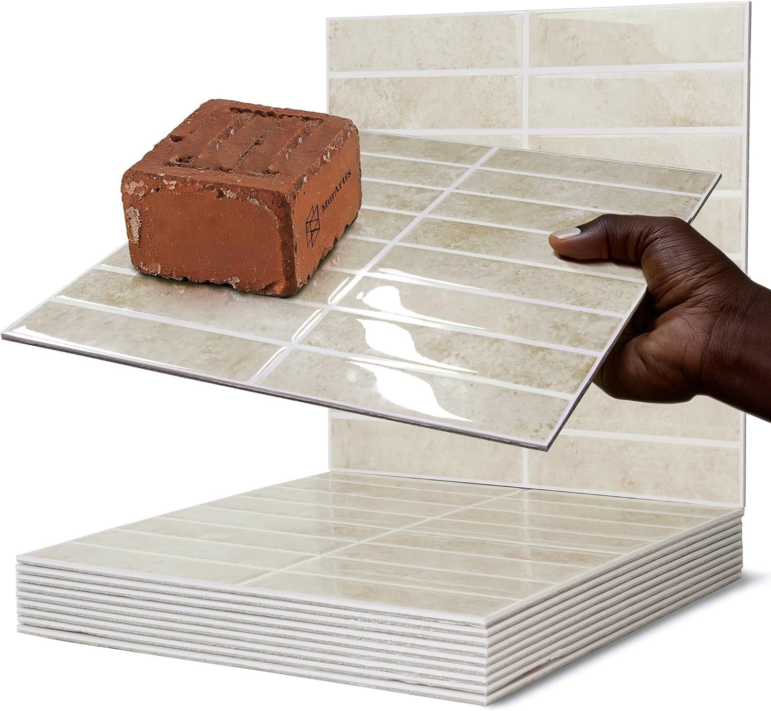 3D Peel and Stick Backsplash, 10 Sheets of 11.61” x 11.61”- Hard PVC Self-A…