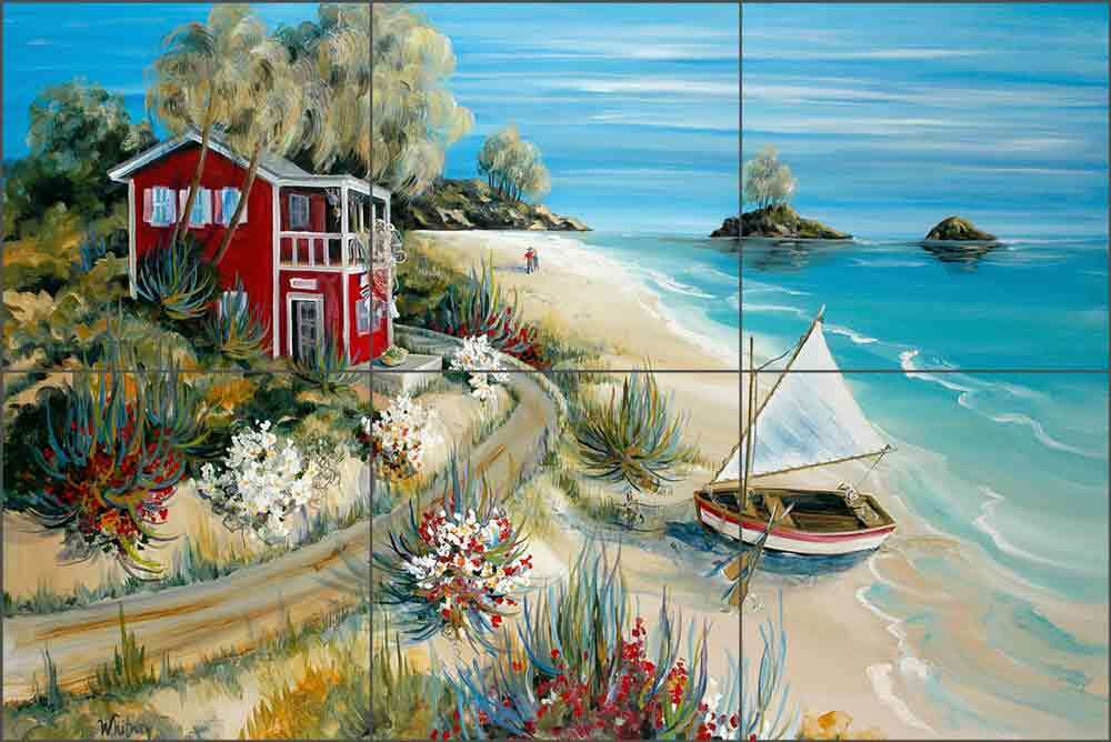 Tropical Tile Backsplash Tisha Whitney Antigua Art Ceramic Mural POV-TWA014