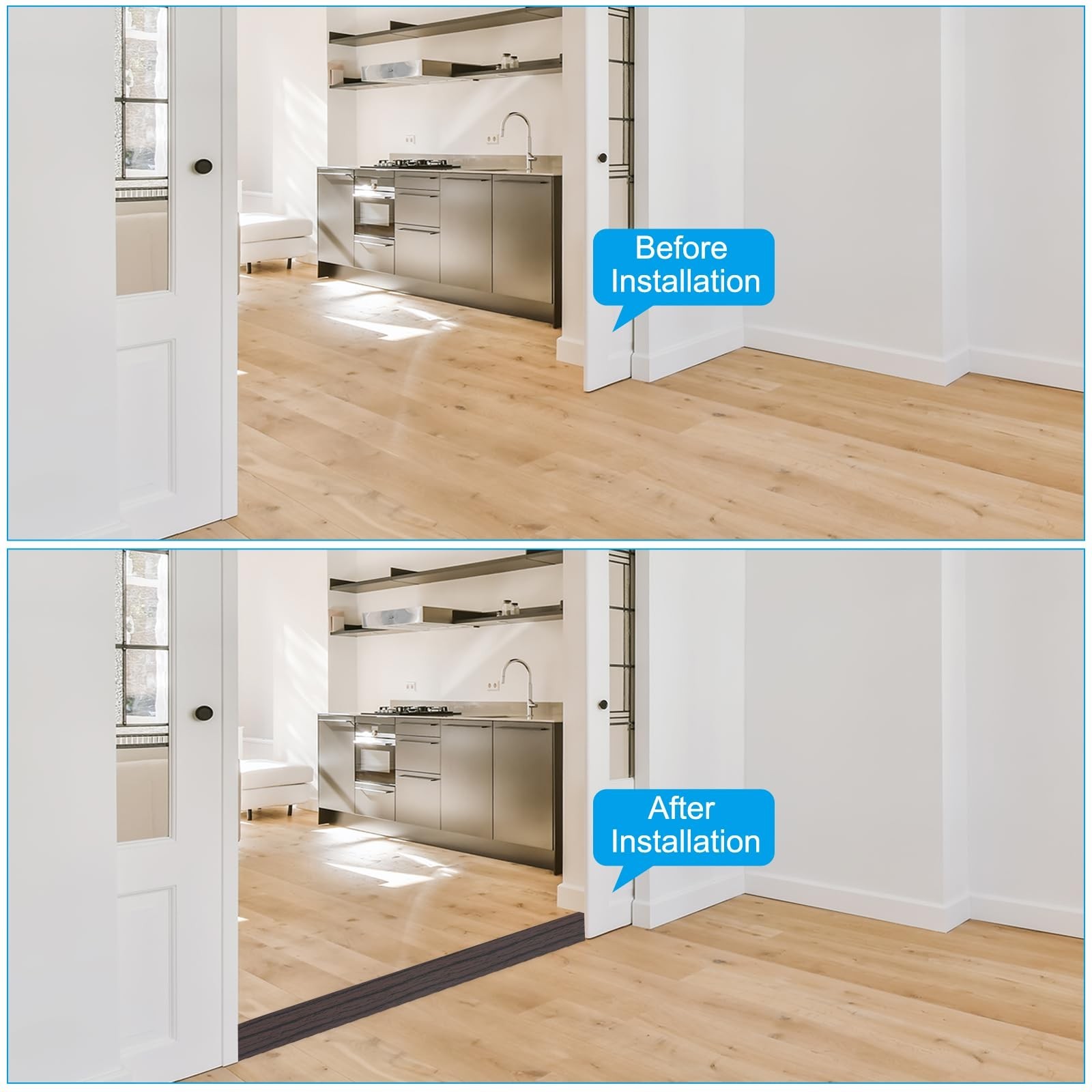 PATIKIL Self Adhesive Floor Transition Strip 3 in x 6.6 Ft Black Walnut