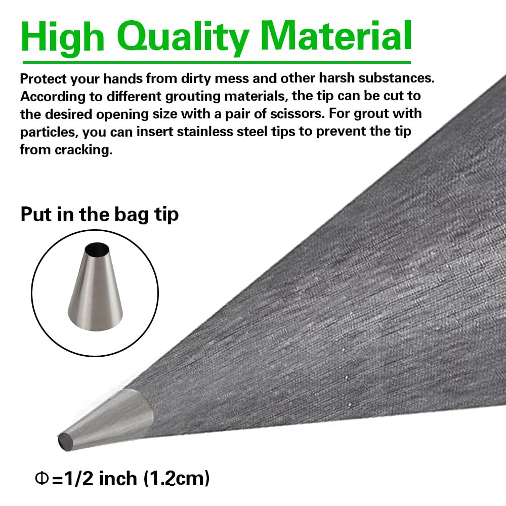 3 Pack Tile Grout Masonry Mortar Bag, 12″ by 24″ Heavy Duty Cement Sealer Bag…