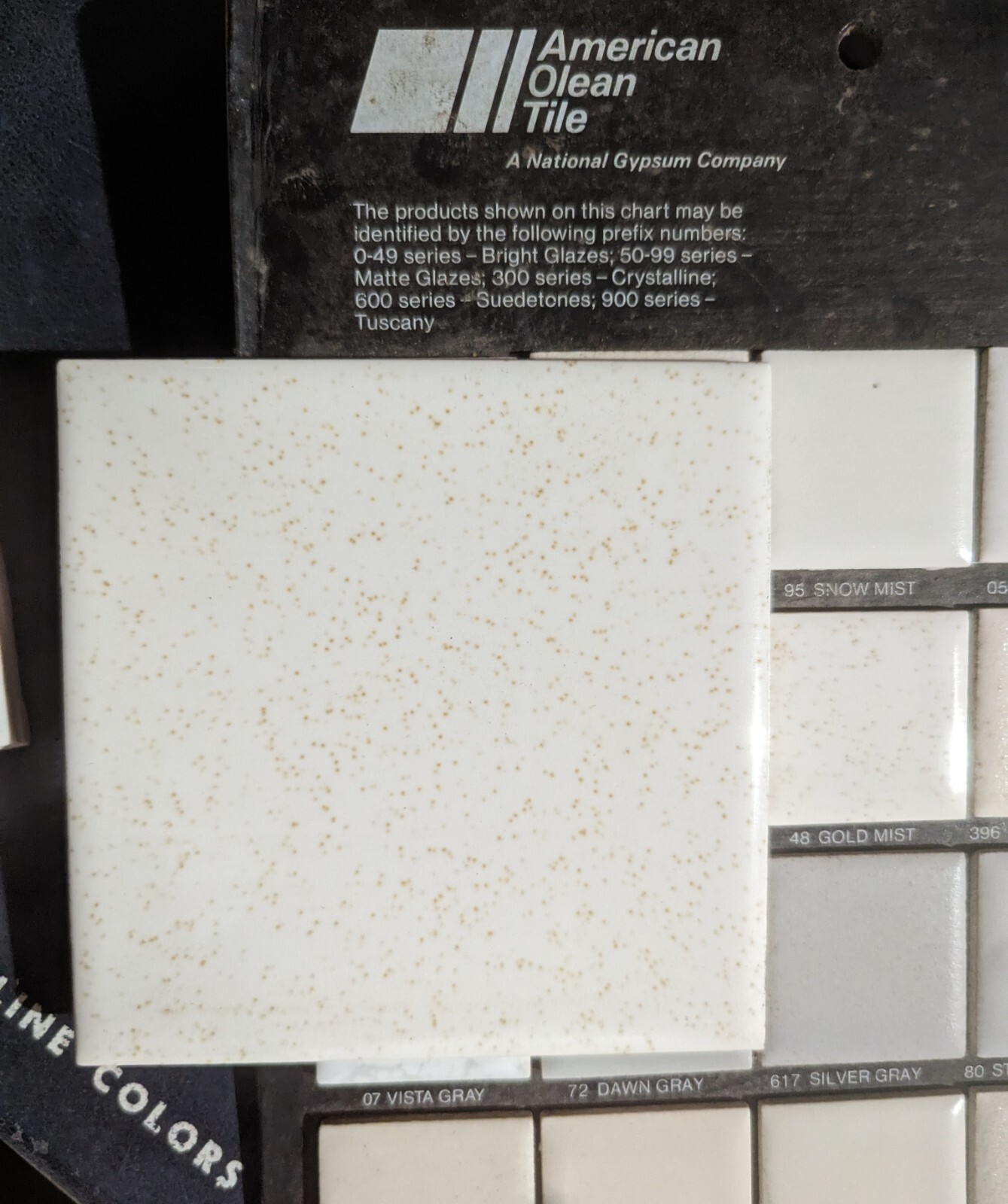 2 pcs American Olean Gloss Gold Mist #48 Gold specks Ceramic Tile 4-1/4″ Square