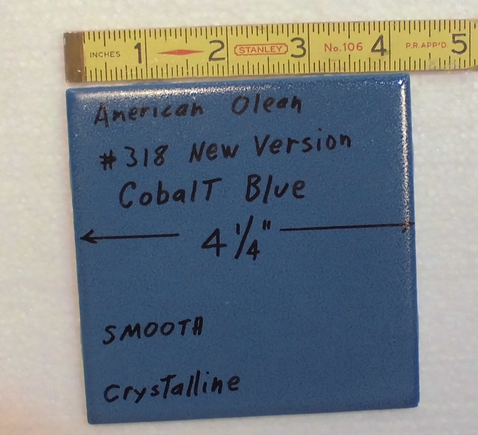1 pc. Cobalt Blue #318: Crystalline Ceramic 4-1/4″ Tile by American Olean, NEW