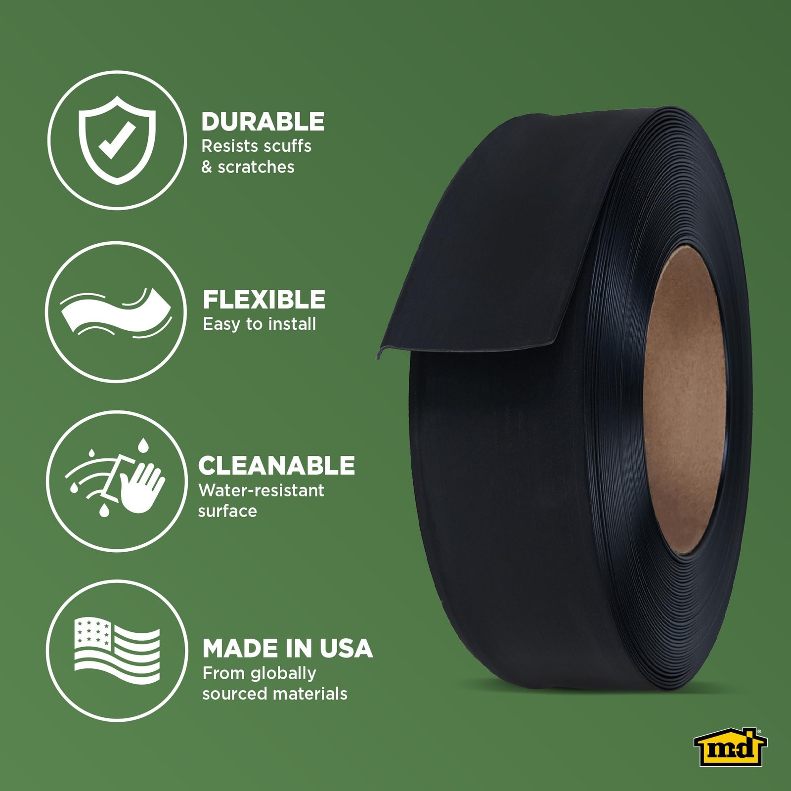 M-D Building Products 4-Inch x 120-Feet Dry Back Vinyl Wall Base, Flexible Dry