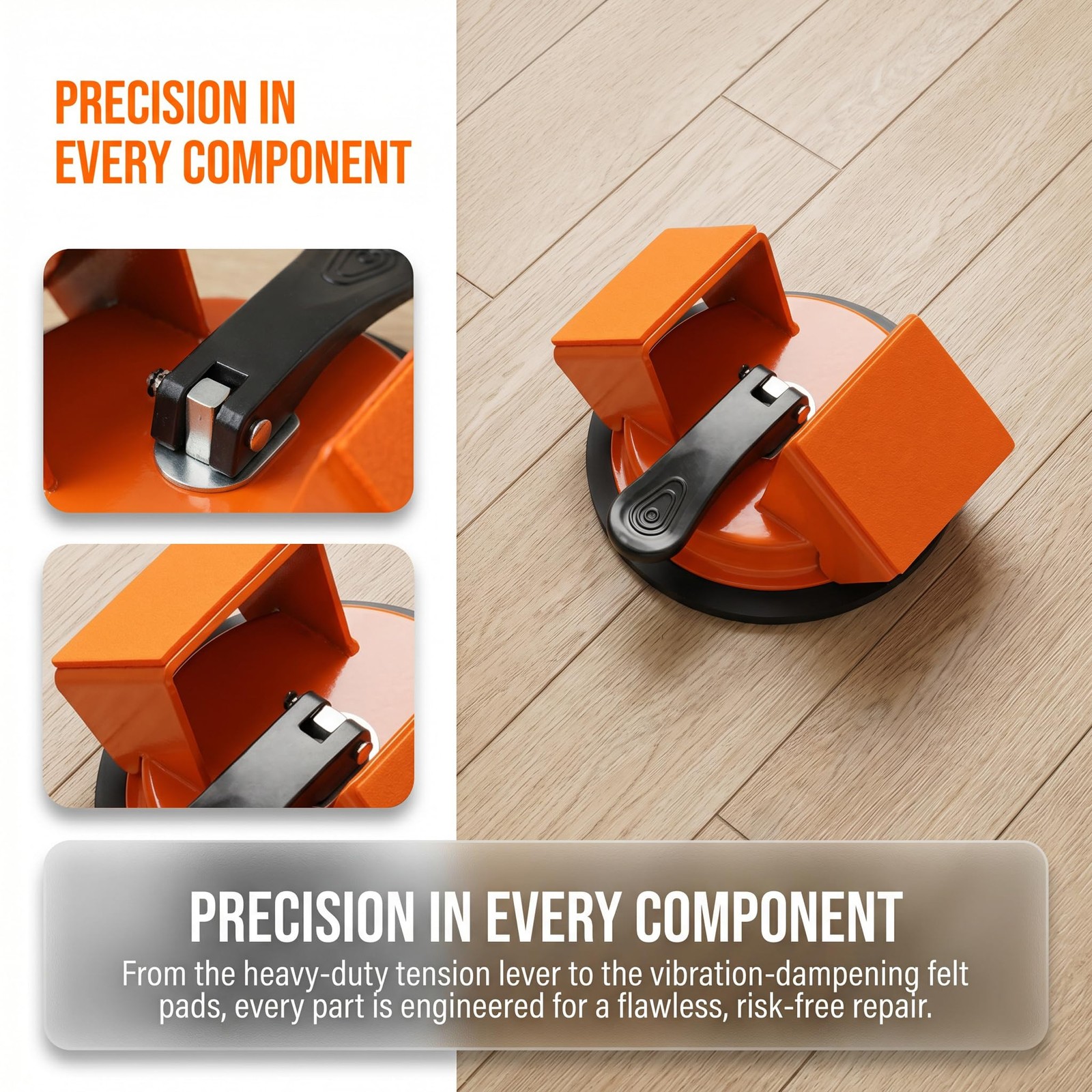 Heavy Duty Floor Gap Fixer Tool for Laminate & Vinyl Flooring, Dual 45° Strik…