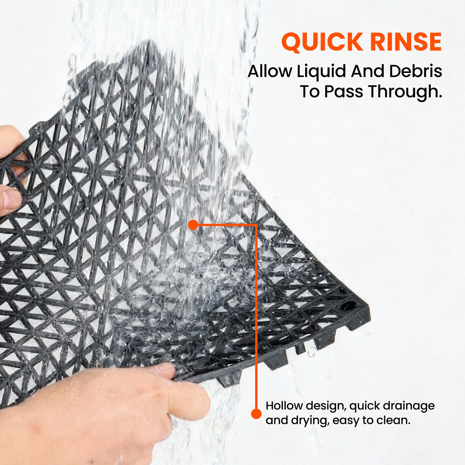 24/36/50 Pcs 12″x12″ PVC Interlocking Garage Floor Tiles Vented Water Drainage