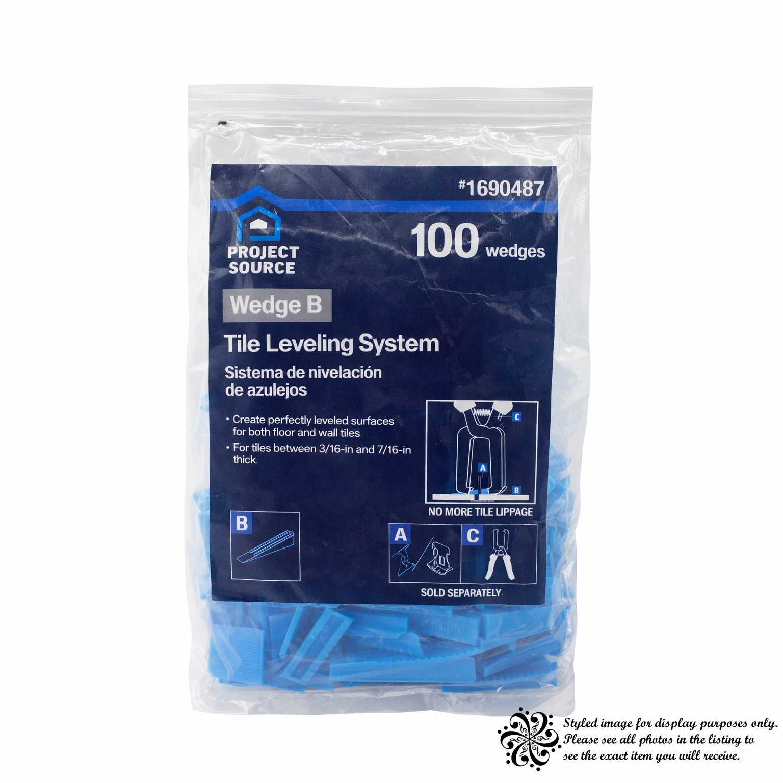 Project Source Wedge B Tile Leveling System 1690487 100 Wedges Tile Spacer Kit